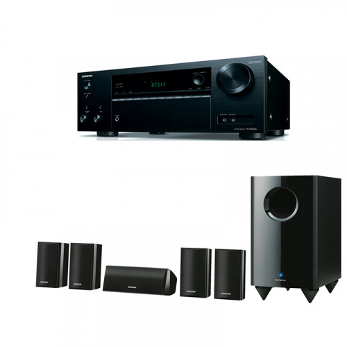 Receiver Onkyo TX-NR555 + Sistem boxe 5.0 Onkyo SKS-HT528