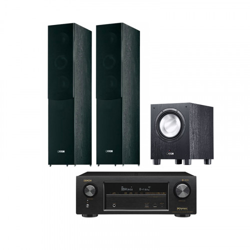 Receiver AV Denon AVR-X1400H + Boxe Podea Canton SP 706 + Subwoofer Canton Sub 8.3