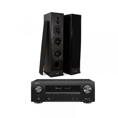 Receiver AV Denon AVR-X1500H + Boxe podea Dynavoice Definition DF-8